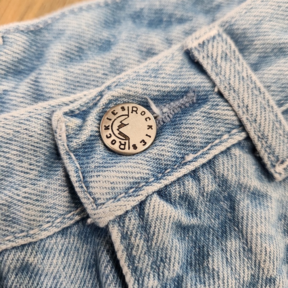 VTG 90 Rocky Mountain Bareback Jeans 28 Waist 31.5 Inseam Cutout Back Light Wash - Picture 7 of 13